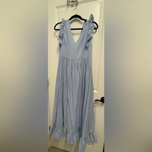 Blue ruffle maxi dress